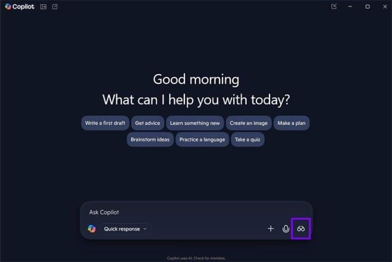 نحوه استفاده از Copilot Vision