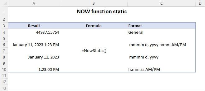 نحوه استفاده از تابع NOW در اکسل برای دریافت تاریخ و زمان فعلی