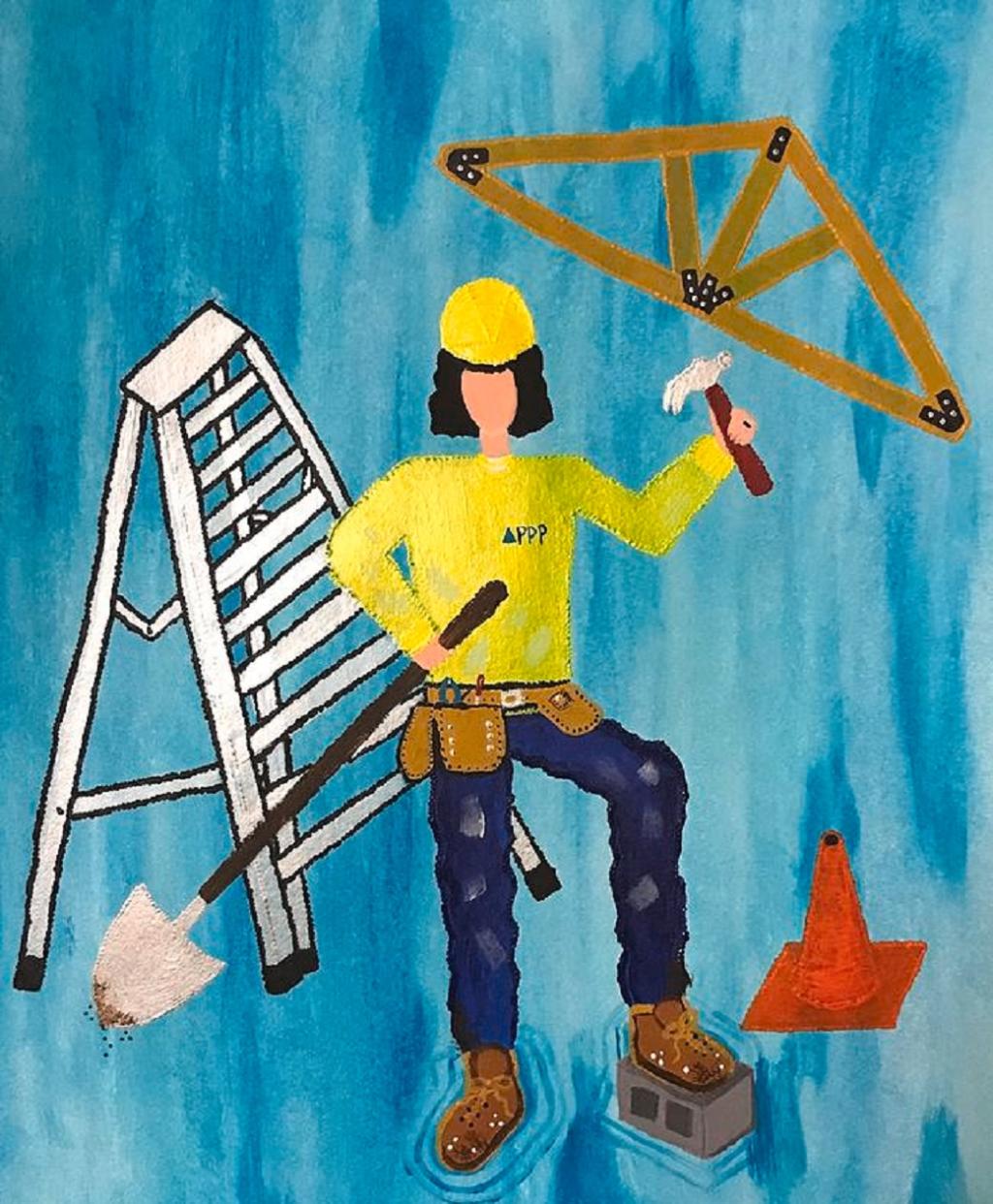 نقاشی روز کارگر رنگ شده 1