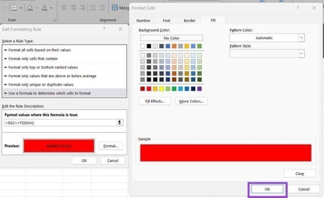 نحوه قالببندی کل یک ردیف در اکسل 3
