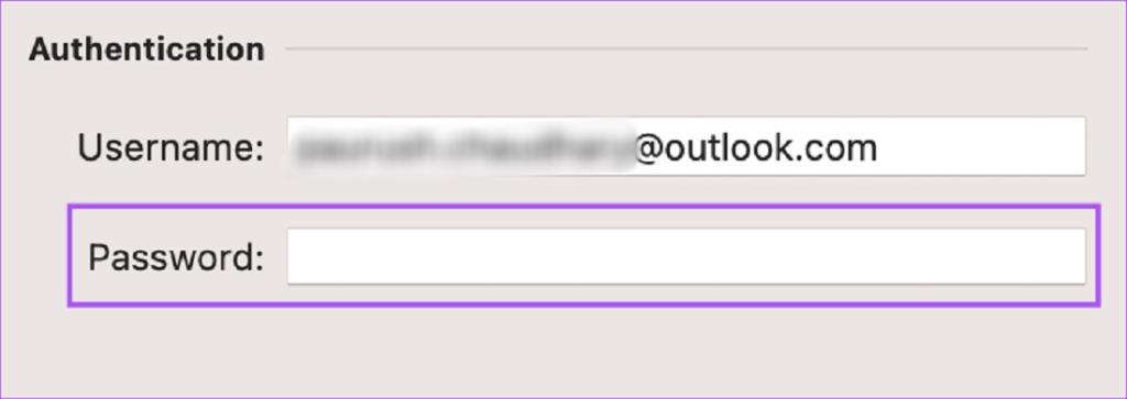 تغییر رمز عبور Outlook در مک 