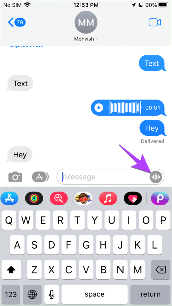 نحوه ارسال پیام صوتی در IOS 15 در آیفون 1