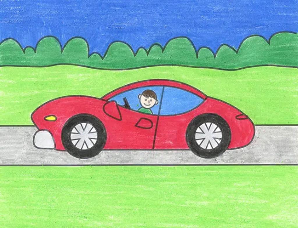 نقاشی ماشین کودکانه 4