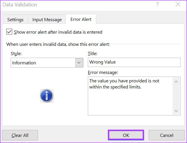 نحوه اضافه کردن پیام های خطا برای Data validation در مایکروسافت اکسل