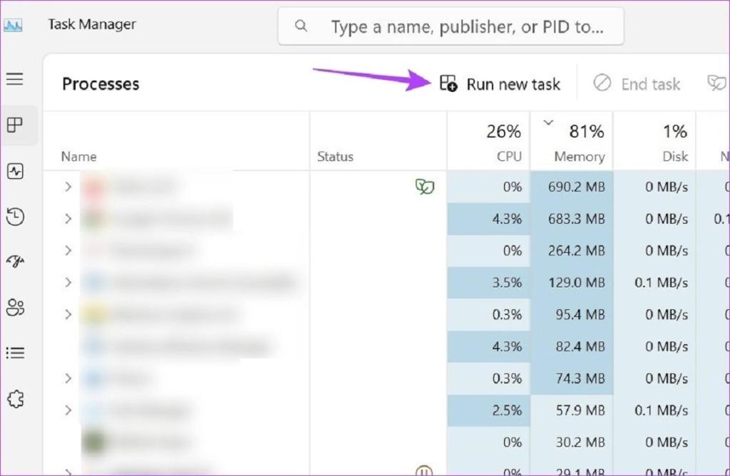 با استفاده از Task Manager