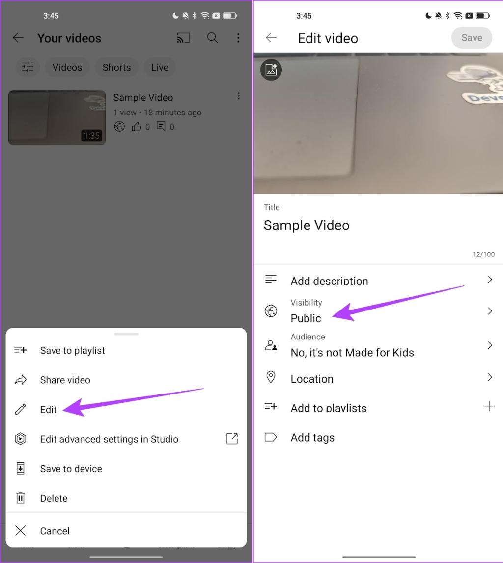 خصوصی کردن ویدیوهای موجود در اپلیکیشن یوتیوب