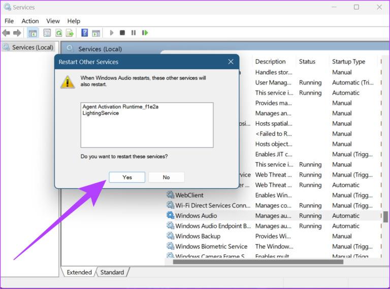 راه اندازیWINDOWS AUDIO FROM SERVICES/4