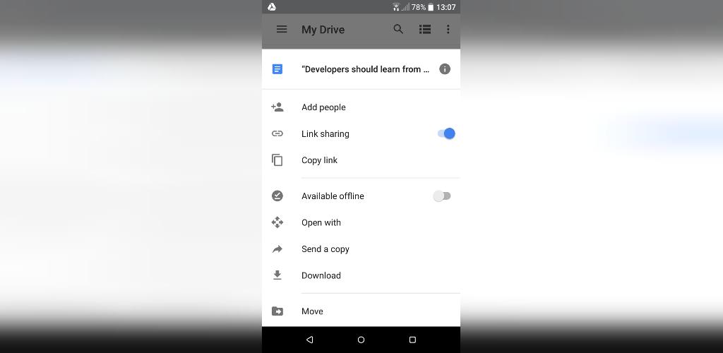 ارسال فایل حجیم در گوشی اندروید با google drive