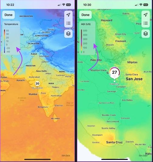 نحوه استفاده از نقشه های مخفی آب و هوا در آیفون و آیپد