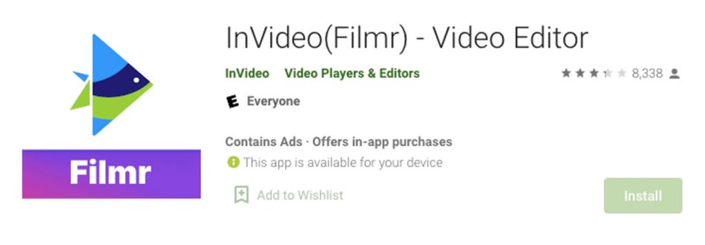  برنامه InVideo Filmr App