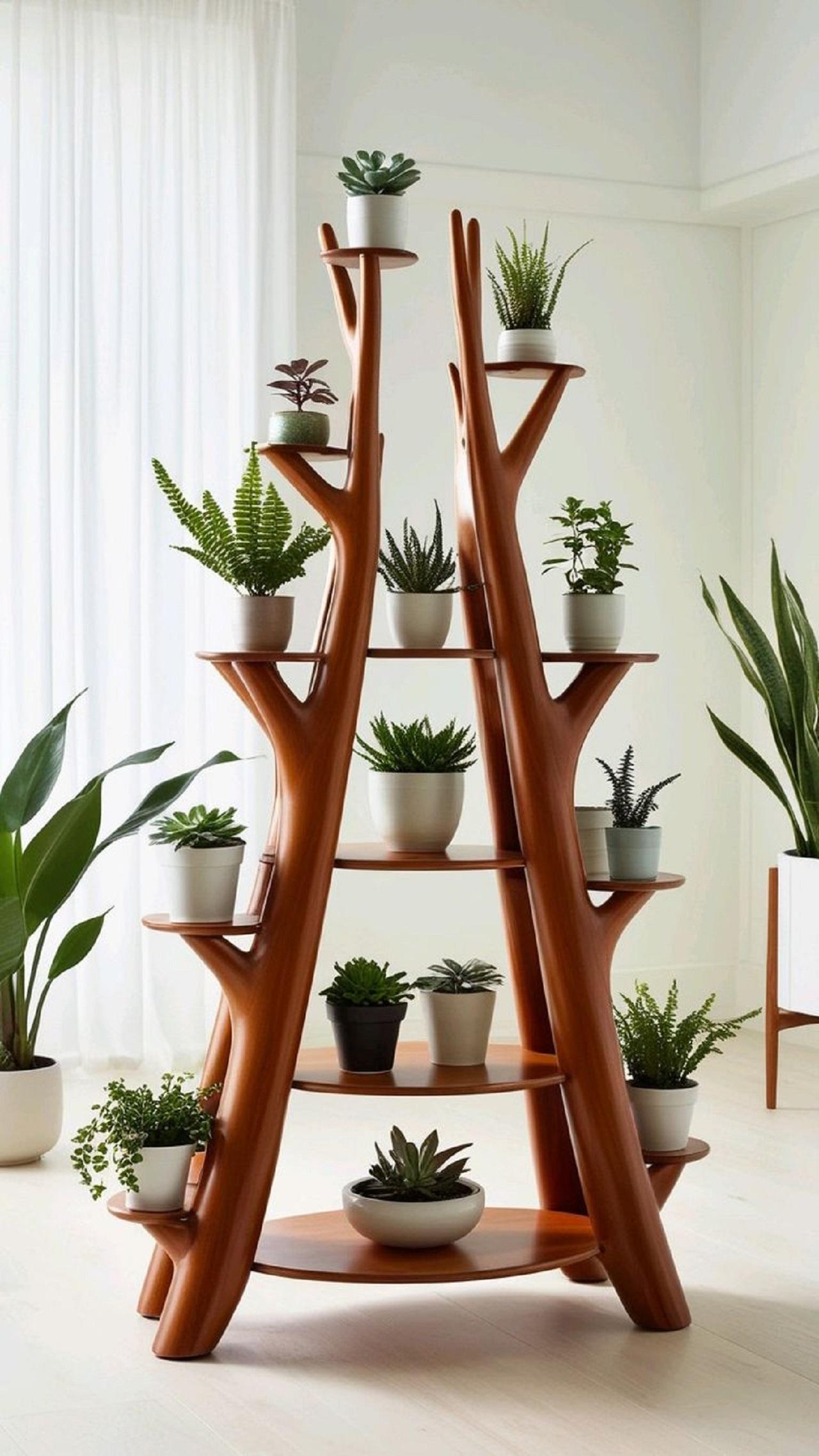 مدل استند چوبی شکل درخت 3