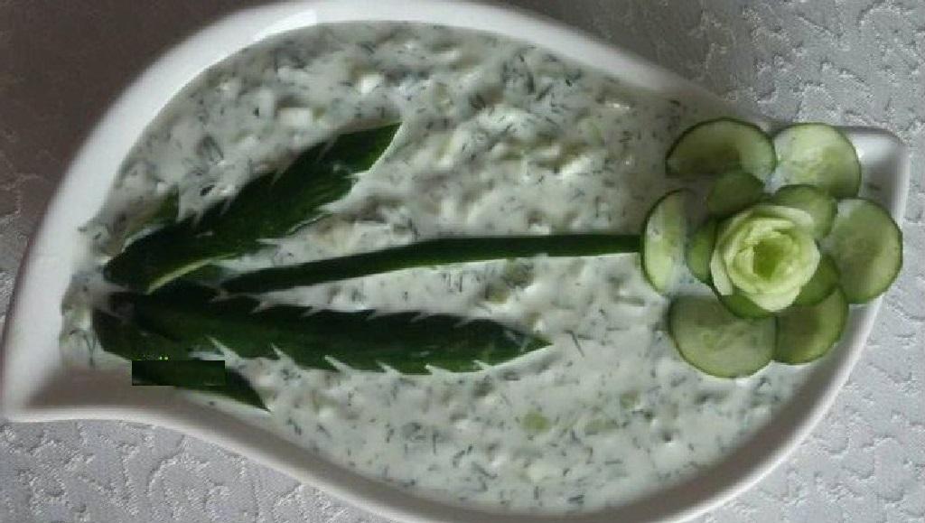 مدل تزیین ماست و خیار ساده 7