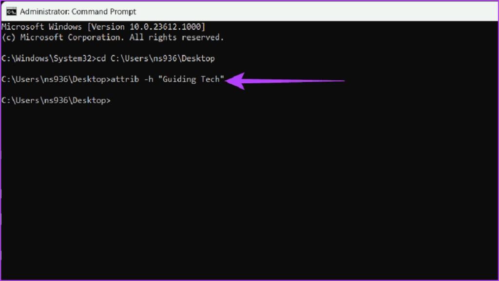 روش 6: نمایش فایل های مخفی با استفاده از Command Prompt