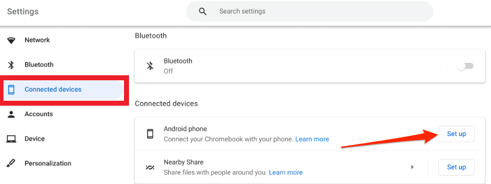 نحوه اتصال تلفن به Chromebook با استفاده از Phone Hub3