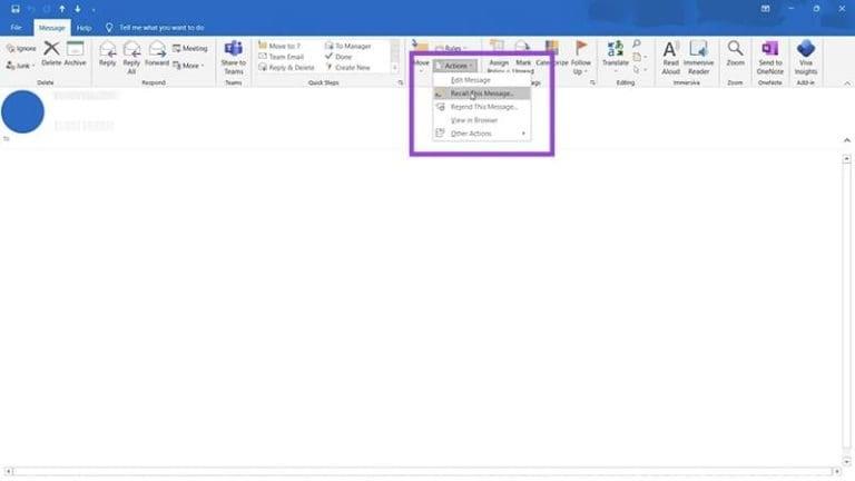 نحوه لغو ارسال نامه Outlook 8