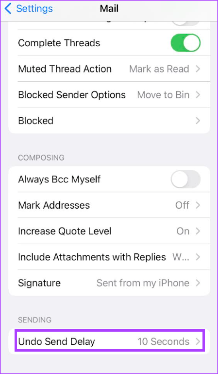 چگونه فاصله زمانی Undo Send را در Apple Mail برای iPhone افزایش دهیم3