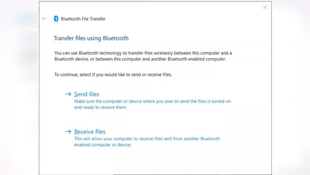 ارسال فایل از طریق بلوتوث در ویندوز 10