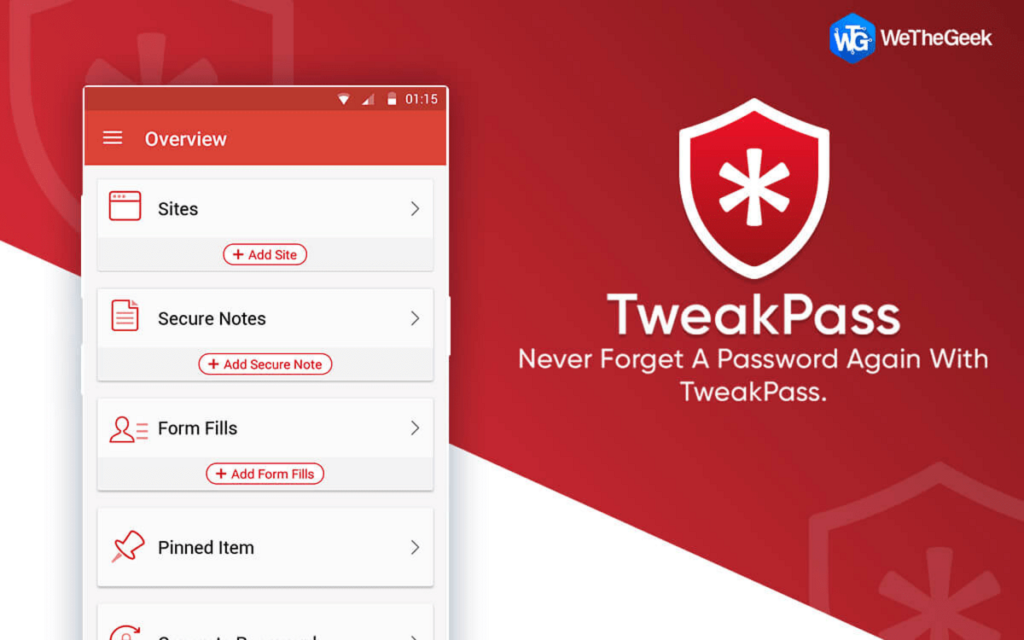  استفاده از برنامه مدیریت رمز عبور TweakPass