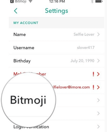 جداکردن حساب اسنپ چت از Bitmoji 3