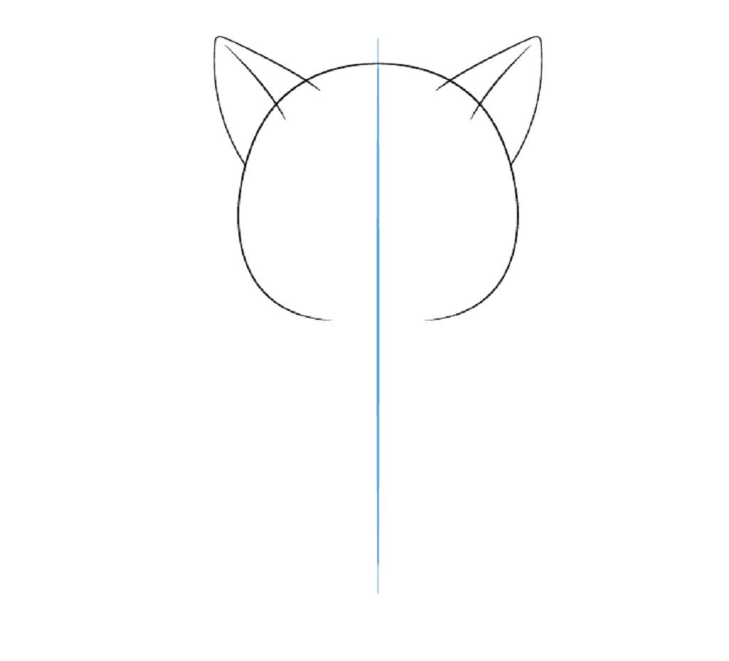  نقاشی گربه به سبک انیمه: کشیدن گوش های گربه 1