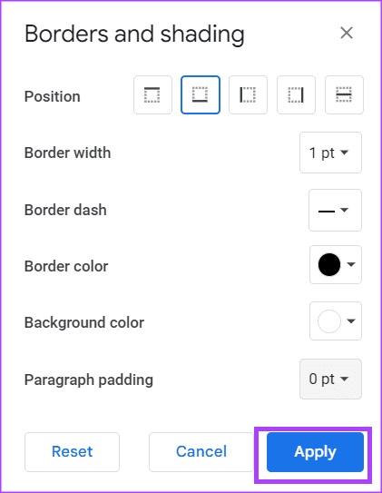 نحوه استفاده از مرزهای پاراگراف در برنامه Google Docs