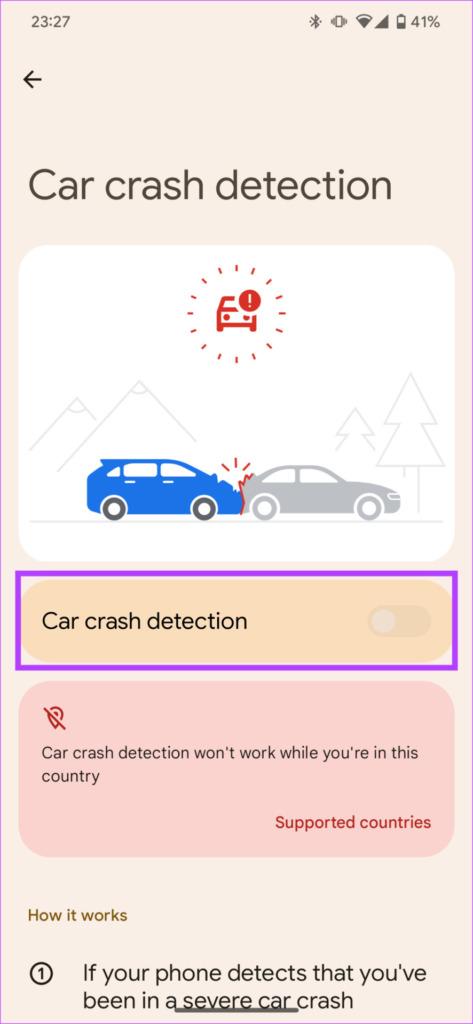 ترفندهای جالب گوشی پیکسل و پیکسل 7 پرو: تشخیص تصادف خودرو3