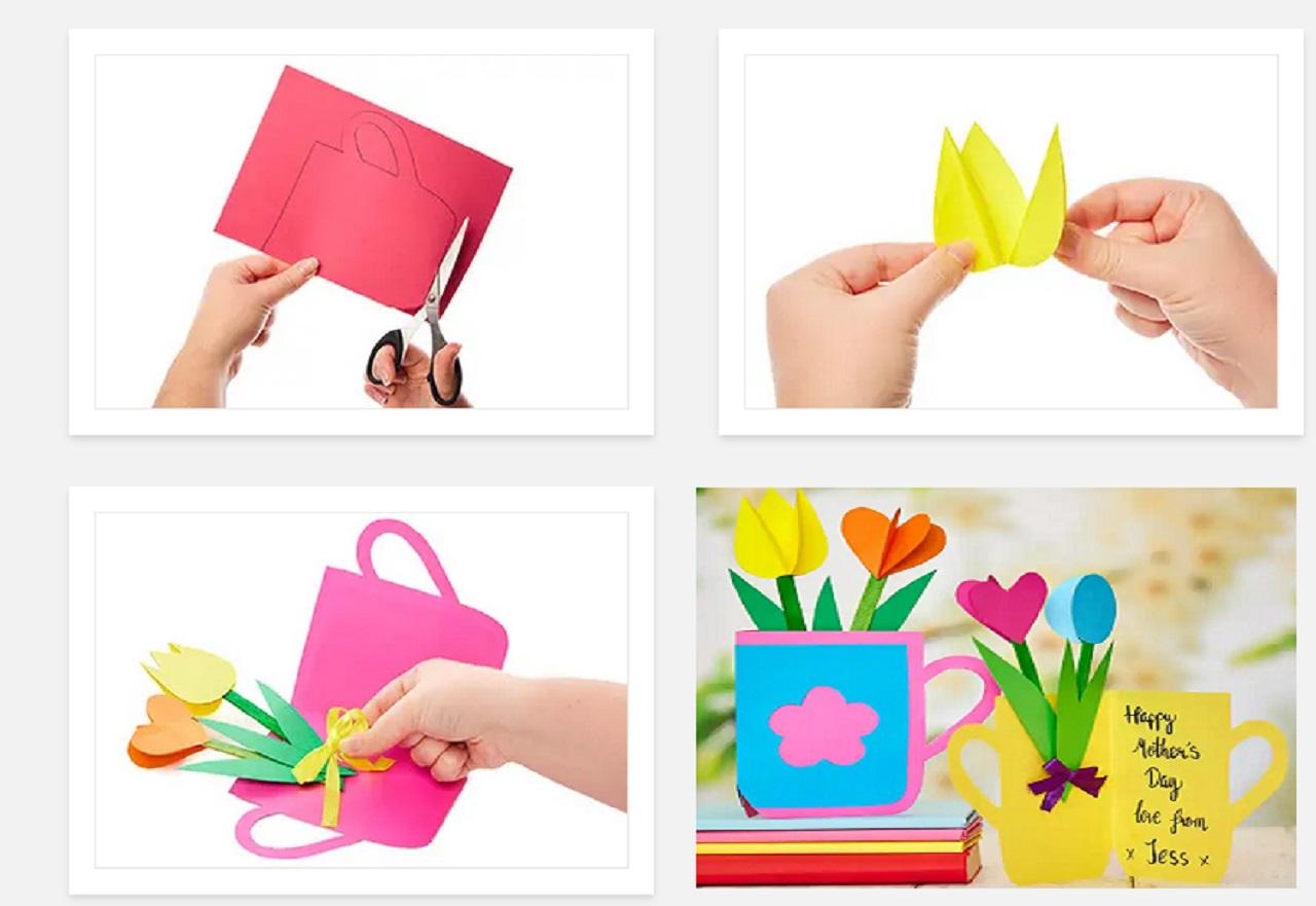 هدیه دست ساز برای روز مادر با کاغذ 1