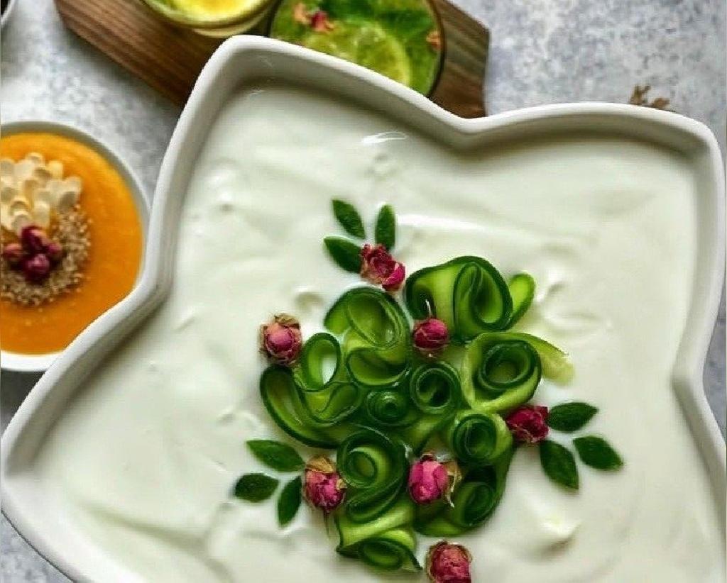 مدل تزیین ماست و خیار ساده6