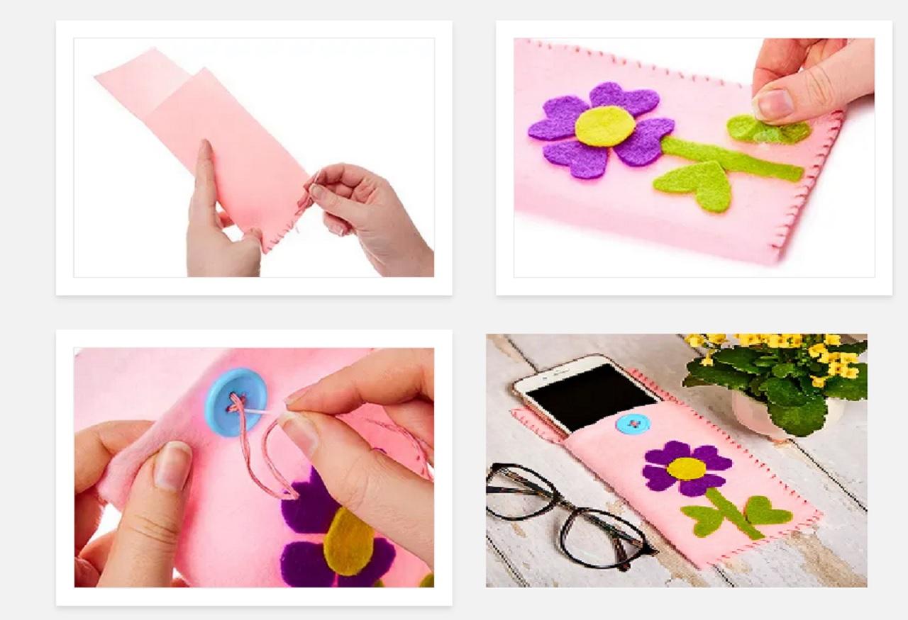 ساخت کاردستی روز مادر با نمد (جای گوشی)