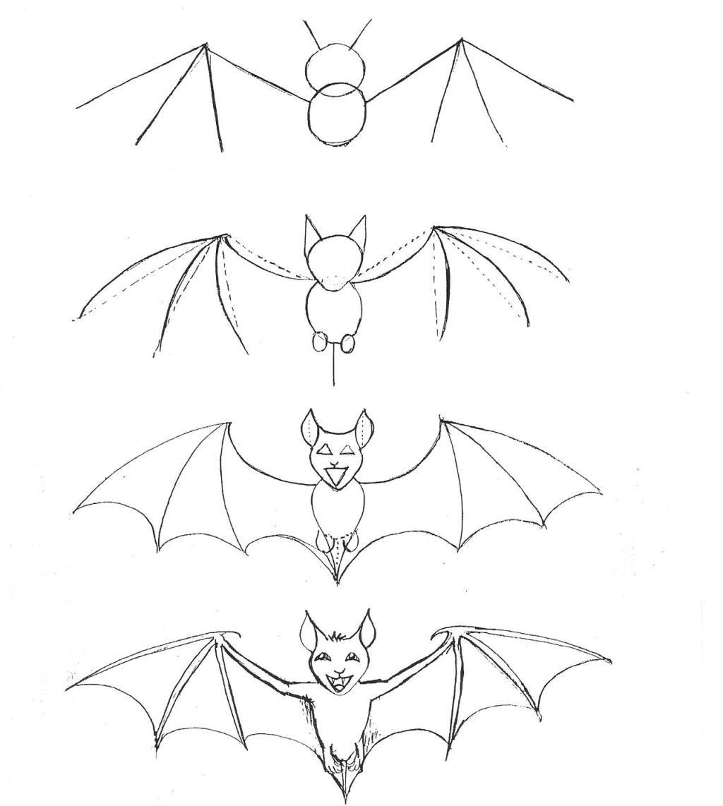  6 نقاشی خفاش برای کلاس اول
