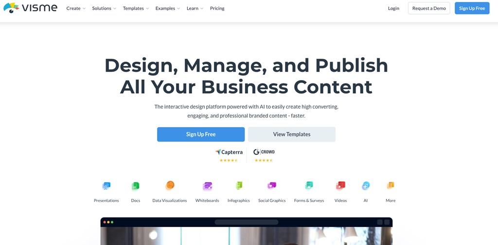 برنامه هوش مصنوعی کسب و کار: ابزار Visme