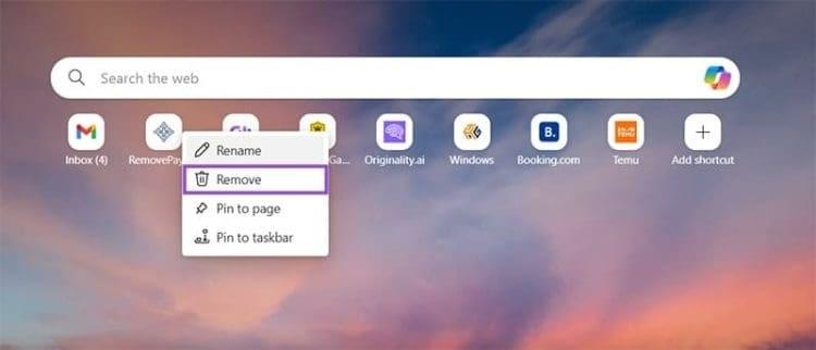 شخصی سازی Microsoft Edge از طریق افزودن لینک های سریع  2
