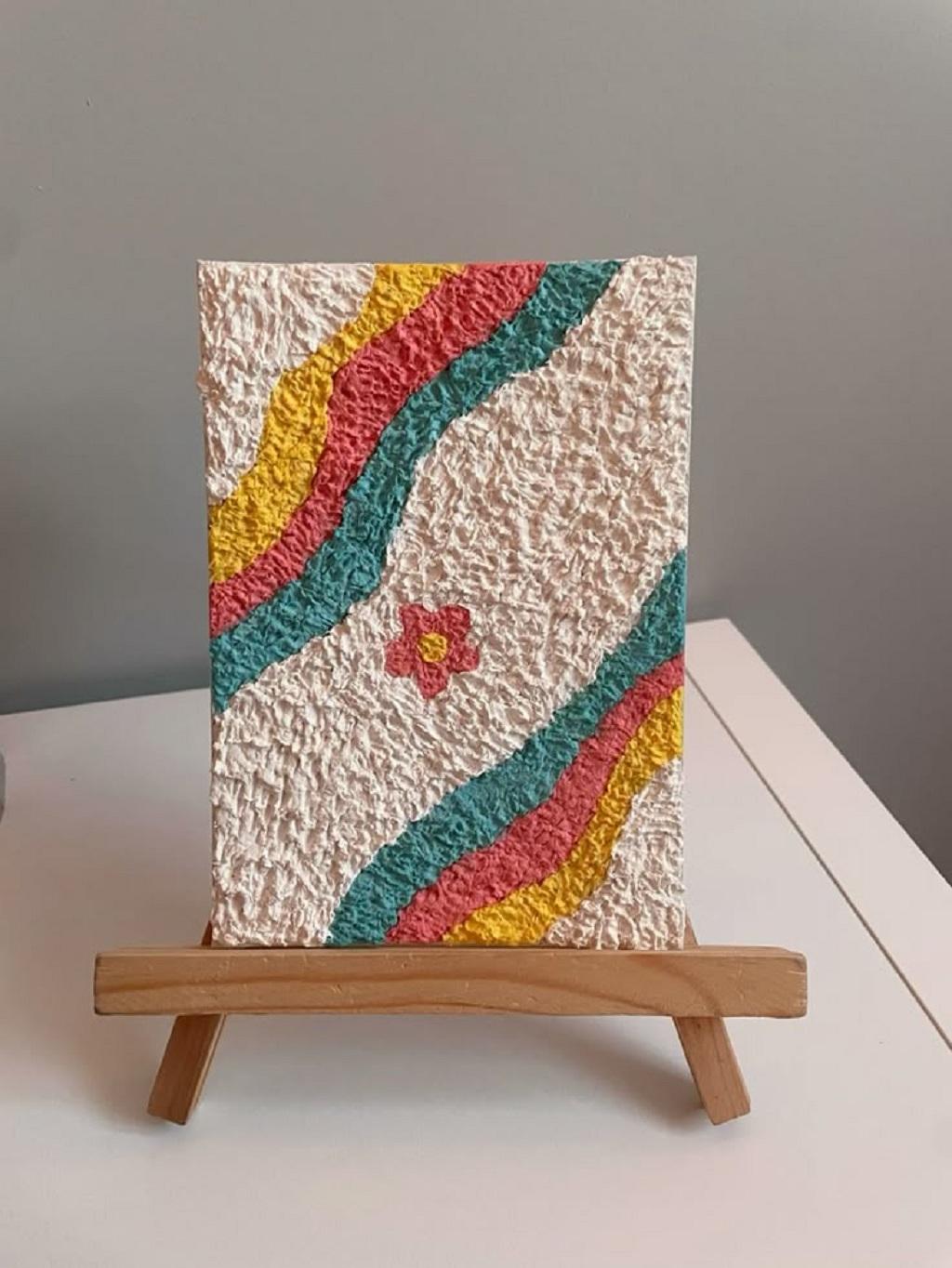 نقاشی با دستمال کاغذی و چسب چوب5