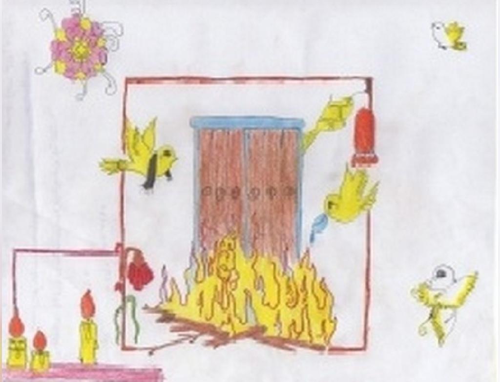 نقاشی در سوخته خانه حضرت زهرا 4