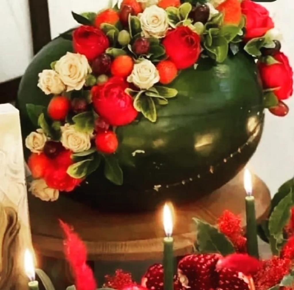 تزیین شب یلدا برای عروس ساده