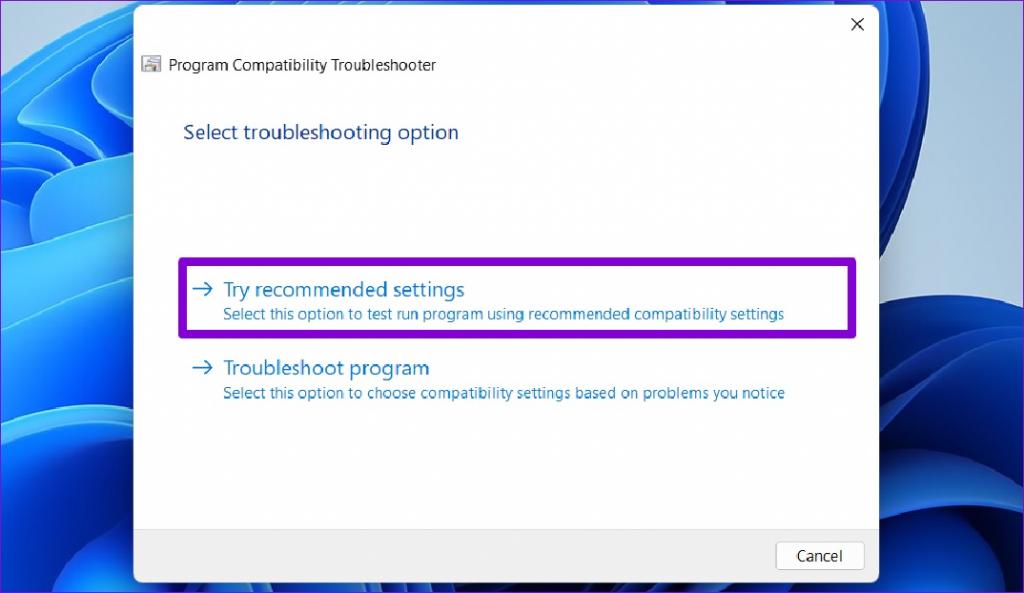 اجرا Compatibility Troubleshooter