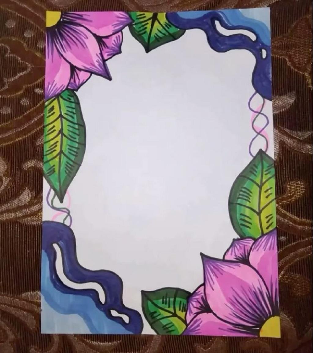 نقاشی دفتر مشق دخترانه آسان4