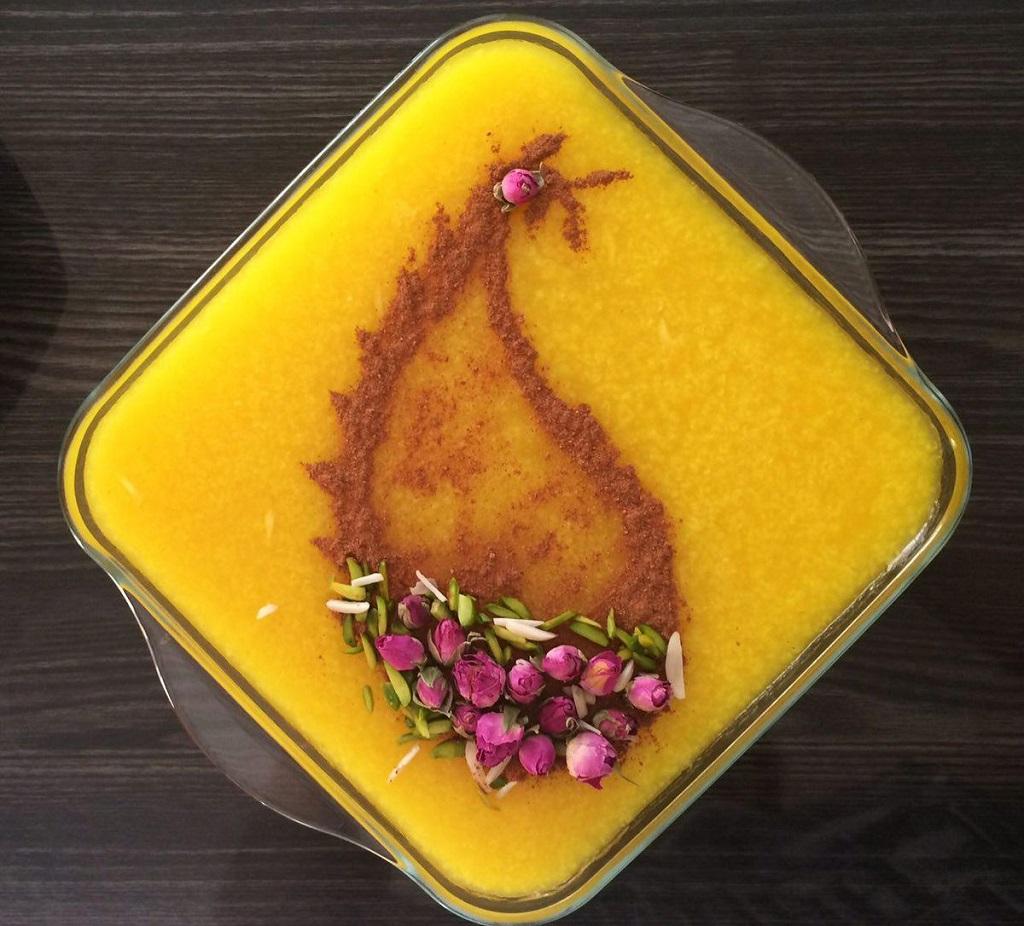 مدل تزیین شله زرد با دارچین 4