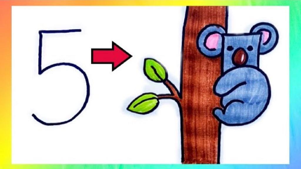 نقاشی با اعداد انگلیسی اسان؛ 17 مدل نقاشی با عدد 5 انگلیسی فانتزی و زیبا