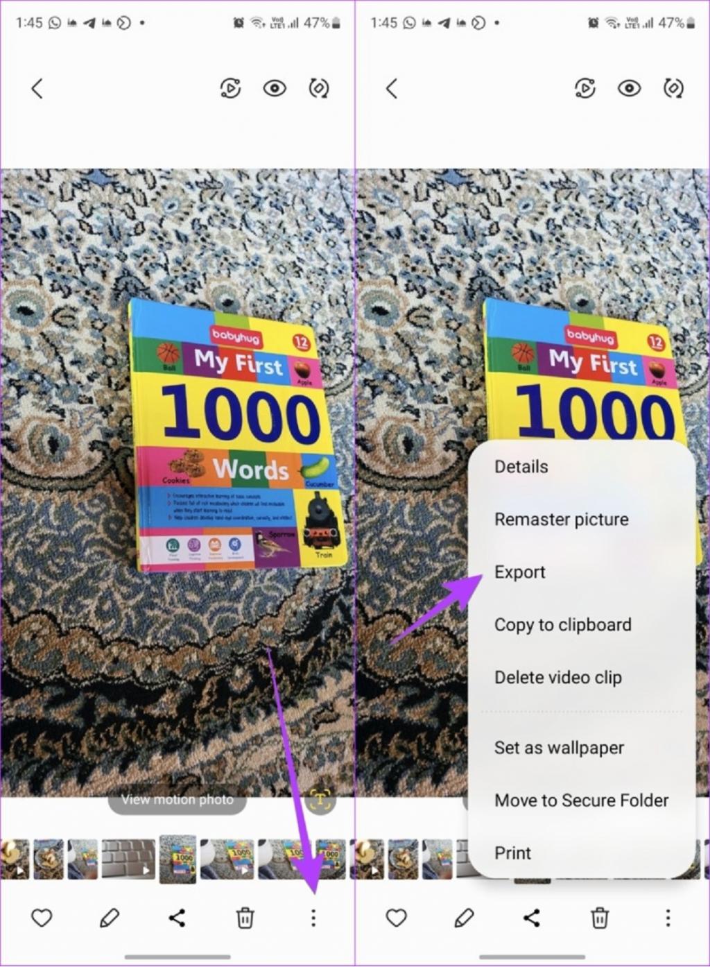 نحوه ذخیره عکس متحرک به عنوان یک ویدیو یا GIF در گوشی سامسونگ