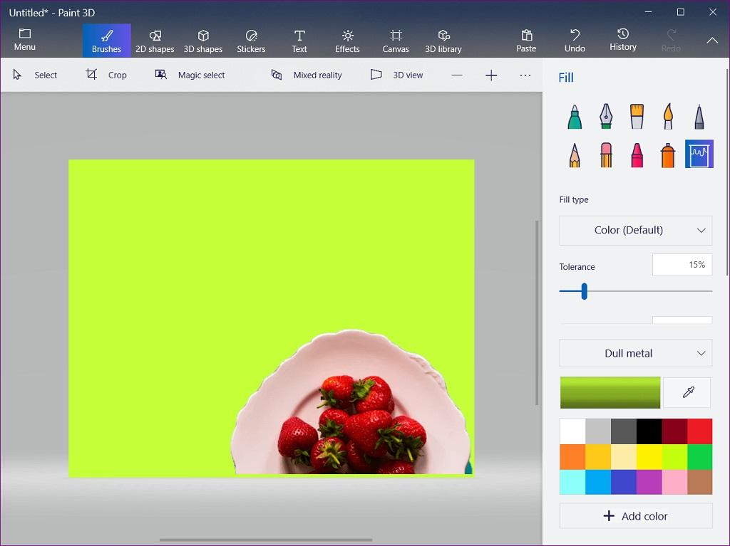 نحوه تغییر رنگ پس زمینه در برنامه Paint 3D 17