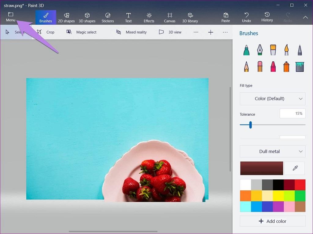 نحوه تغییر رنگ پس زمینه در برنامه Paint 3D 15