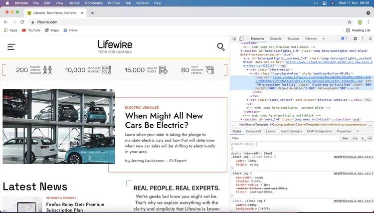 نحوه استفاده از قابلیت Inspect Element در مک 6