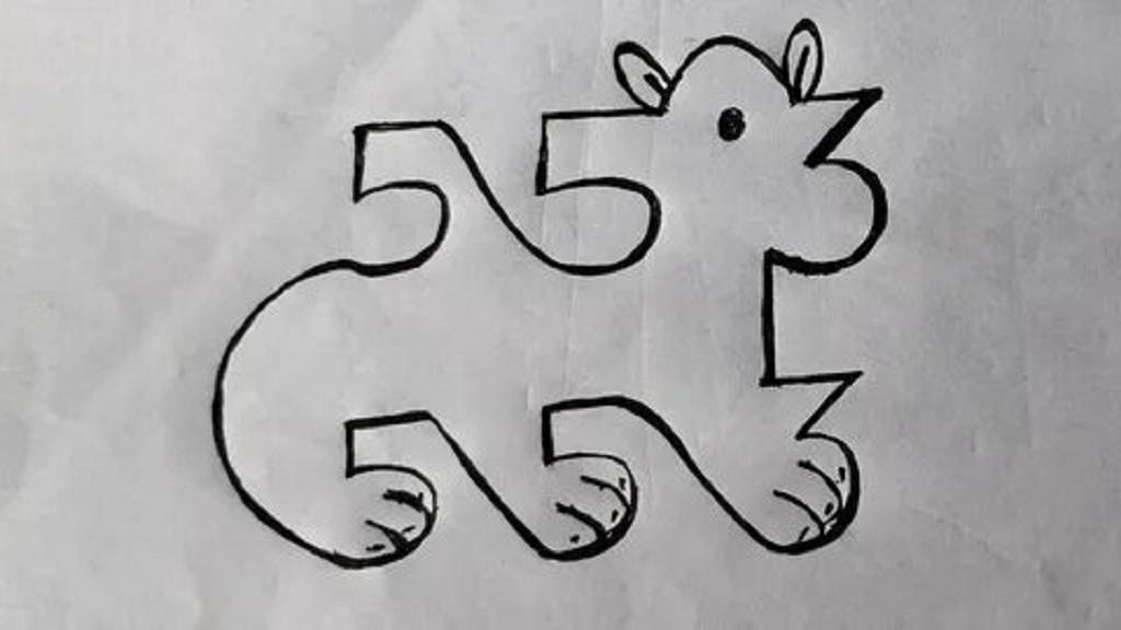 نقاشی حیوانات با عدد 5 انگلیسی 4