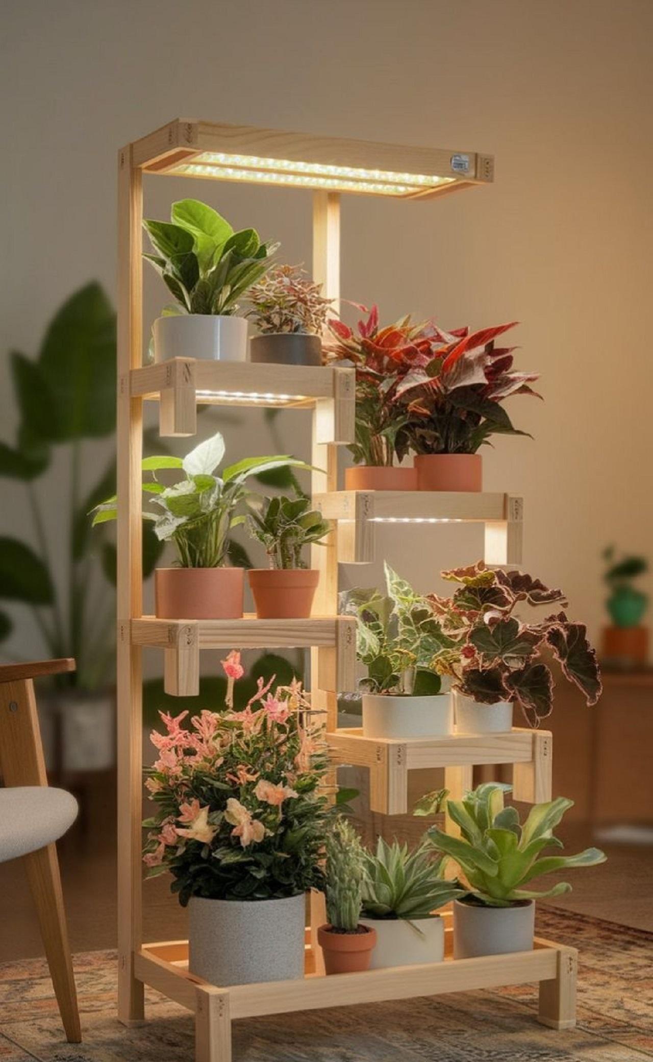 مدل شلف چوبی نردبانی  4