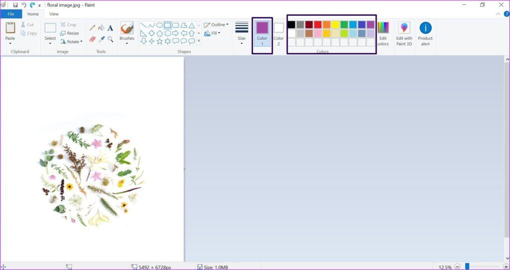 تغییر رنگ حاشیهدر Microsoft Paint2