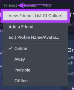 نحوه مشاهده لیست دوستان STEAM 1