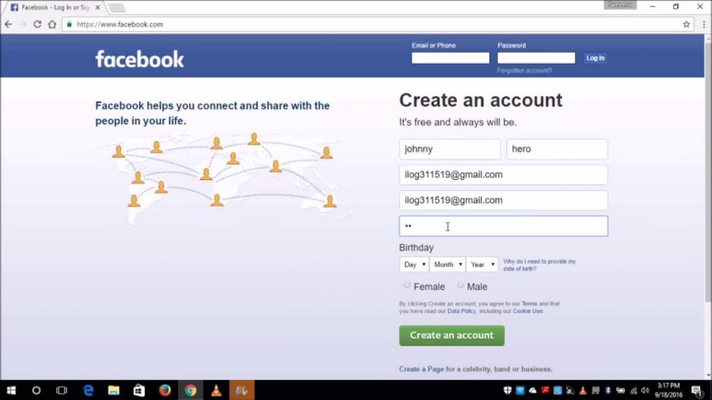 نحوه ساخت اکانت در فیسبوک