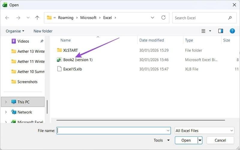 نحوه بازیابی فایلهای اکسل حذفشده 9