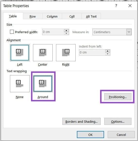 رفع مشکل خارج شدن جدول ورد 12